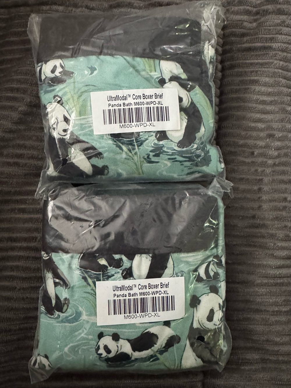 MeUndies Mint Green & Black Panda Boxer Briefs - Pair